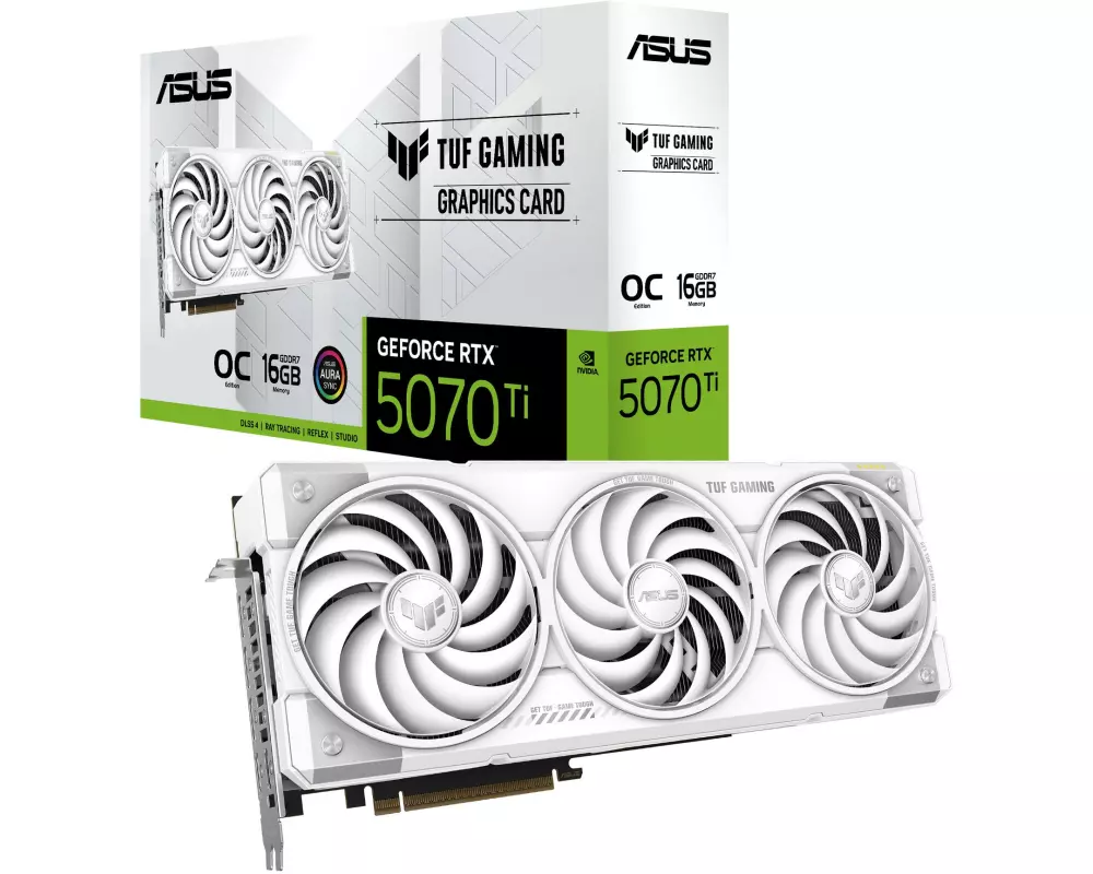 ASUS Grafikkarte TUF Gaming GeForce RTX 5070 Ti White OC Edition