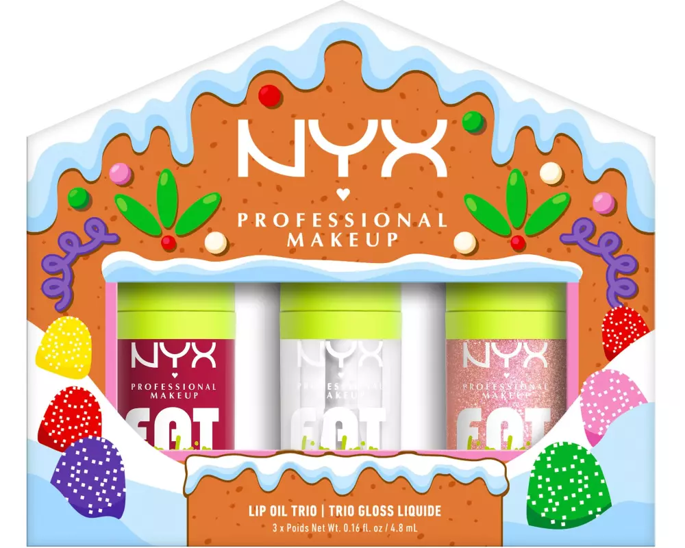 NYX Professional Makeup Lip Gloss Fat Oil Trio Kit 3 Lip Drip Shades mehrfarbig