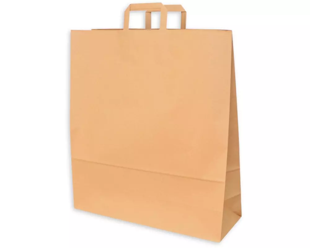 ELCO Geschenktüte mit Flachhenkel 45 x 15 x 49 cm 50 Stück, Braun