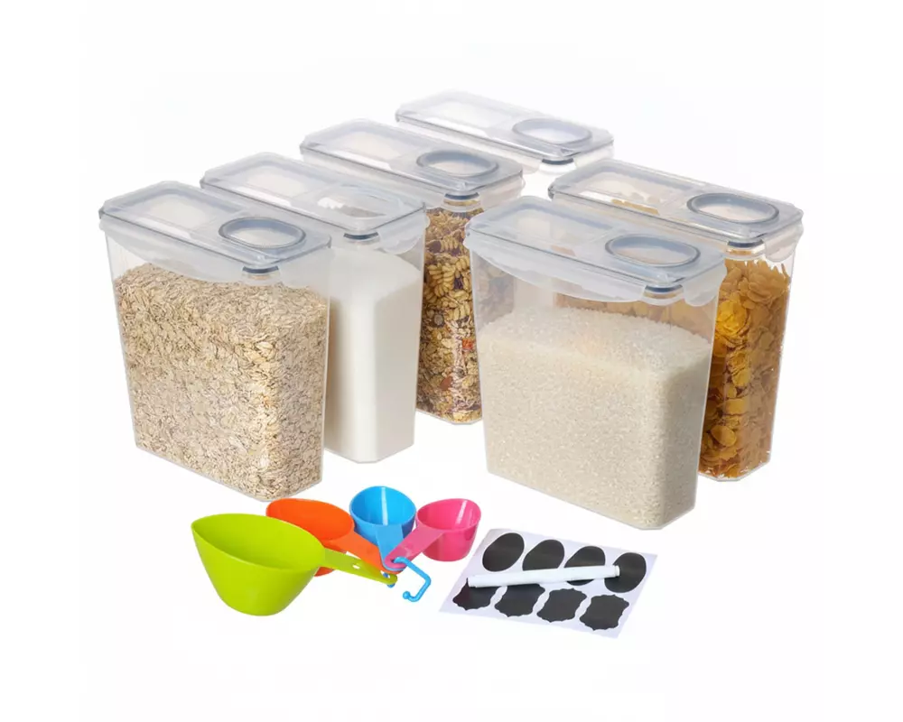 relaxdays Frischhaltedosen-Set, 3.7 l, 6 Stück