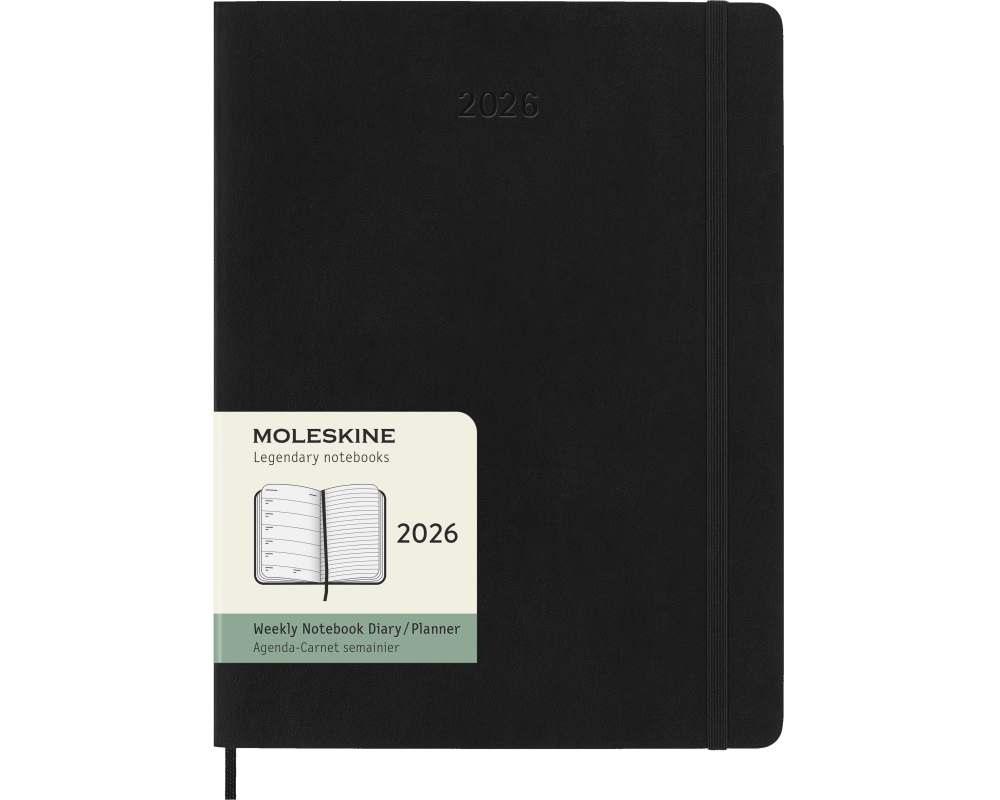 MOLESKINE Agenda Classic X-Large 2026 DSB12WN4Y26 1W/1S schwarz SC 19x25cm