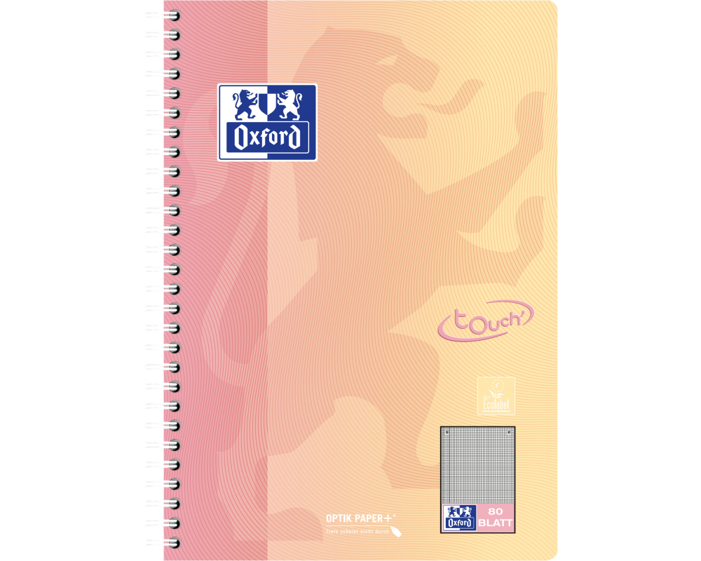 OXFORD Spiralheft Touch B5 400207025 ass. liniert 80 Blatt