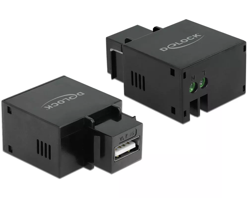 Delock Keystone-Modul USB Typ-A Ladebuchse Schwarz, 5V /2.1A