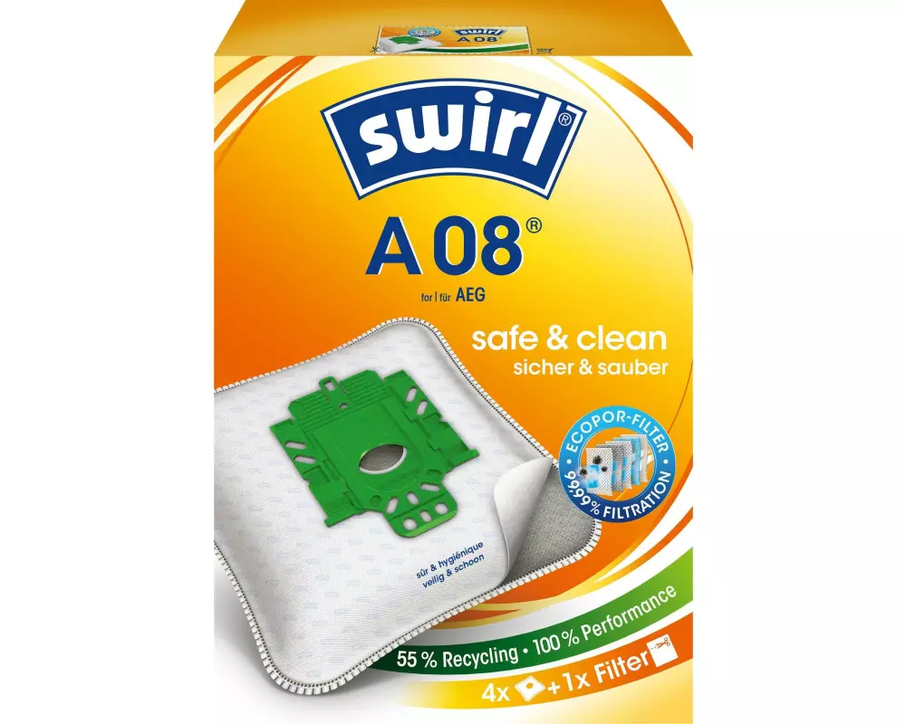 Swirl Staubfilterbeutel A 08 EcoPor 4 Stück