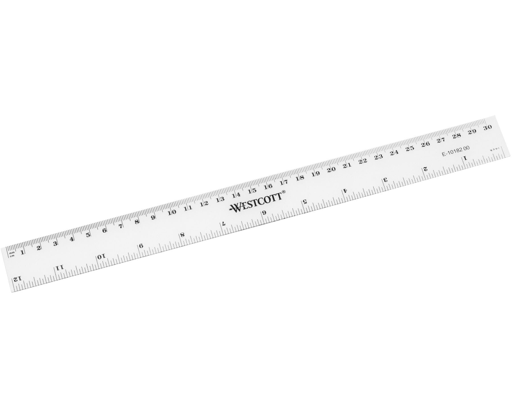WESTCOTT Kunststofflineal 30cm E-1018200 cm/inch Skala