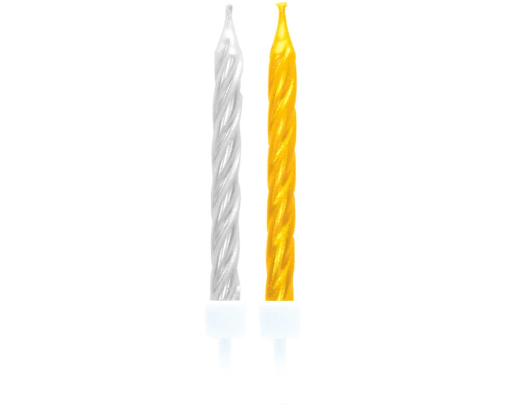 NEUTRAL Spiralkerzen 10 Stk. 551760 gold, silber 6.3cm