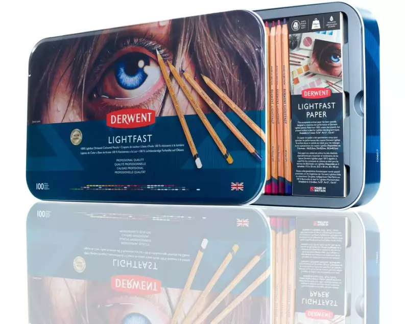 Derwent Lightfast Buntstifte, 4 mm, mehrfarbig, 100-teilig