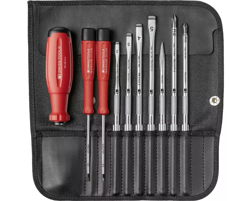 PB Swiss Tools Schraubenzieher-Set PB 38215.ind Wechselklingen 9-teilig