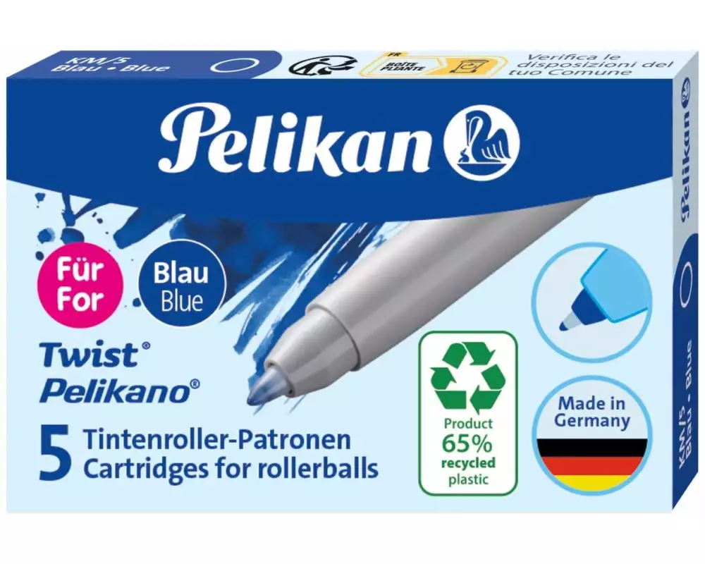 Pelikan Tintenpatrone Twist eco Blau, 5 Stück