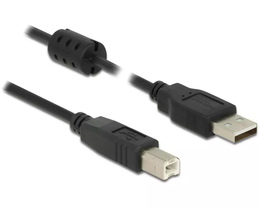 Delock USB 2.0-Kabel mit Ferritkern USB-A - USB-B 1.5 m