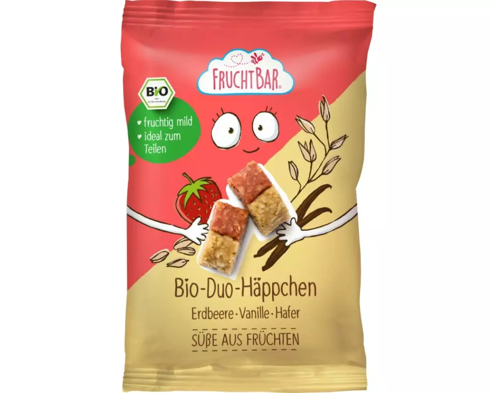 Fruchtbar Duo-Häppchen Bio Erdbeere Vanille Hafer