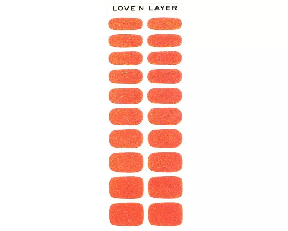 LoveNLayer Square Sparkle Selbstklebende Gel-Nagellackschichten, Orange