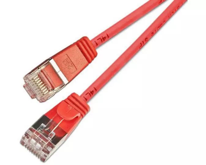 SLIM Slimpatchkabel RJ-45 - RJ-45, Cat 6, U/FTP, 10 m, Rot