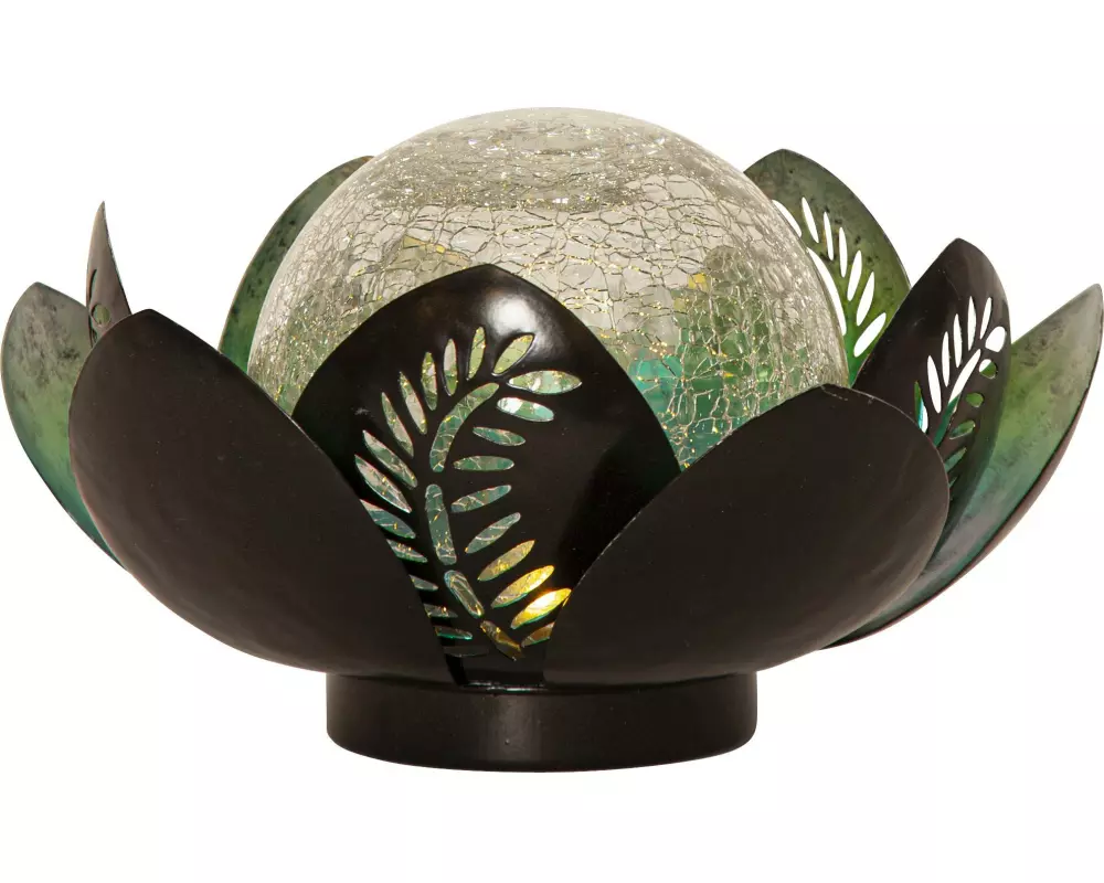 Star Trading Gartenlicht Solardekoration Lilly, Ø 24 cm, Silber