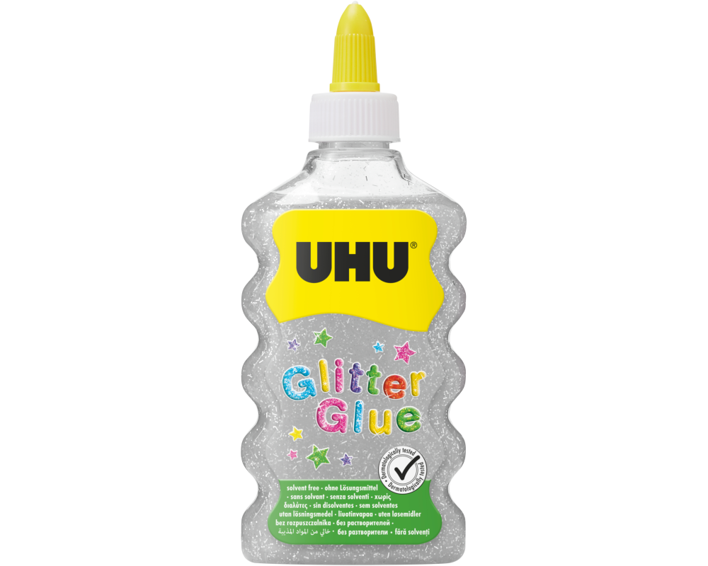 UHU Glitter Glue Maxi 510572 silber, 185g