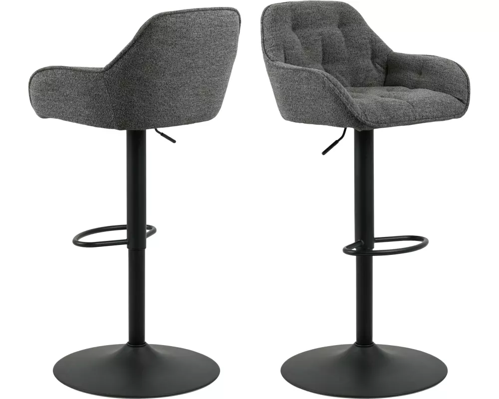 AC Design Barhocker Brooke, 2 Stück, 52 x 109 cm, Anthrazit