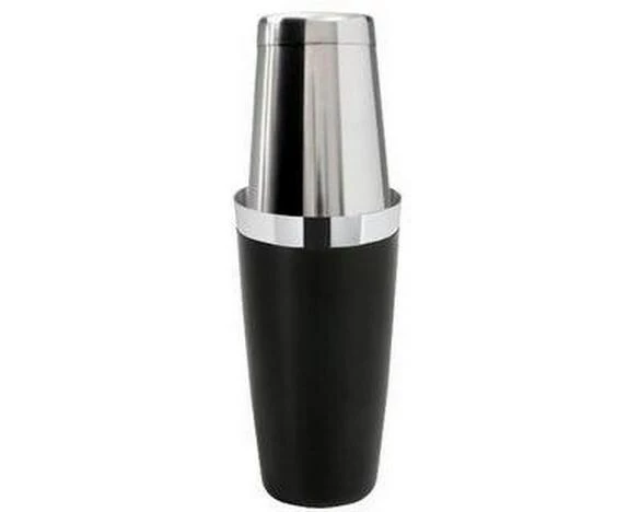 Barprofessional Boston Shaker 1 Stück, Schwarz/Silber