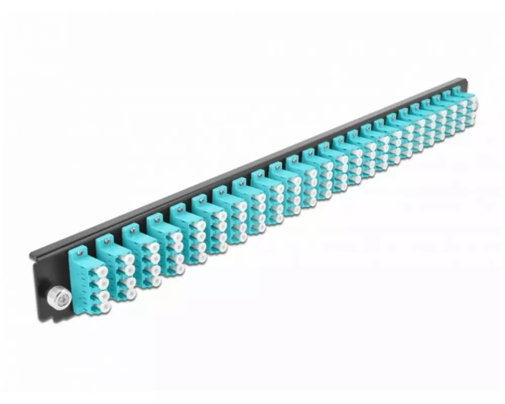 Delock Verteilerplatte Frontblende 24 Port LC Quad OM3 MM aqua