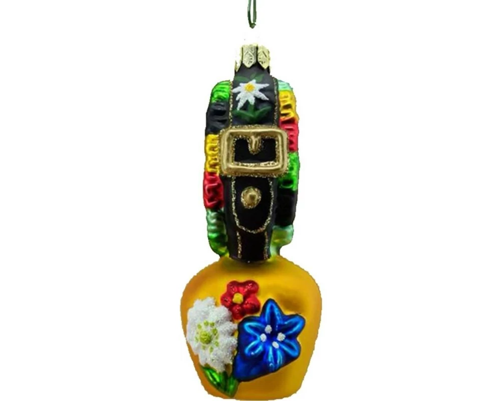 creanorm Weihnachtskugel Glocke mit Blumendeko Mehrfarbig