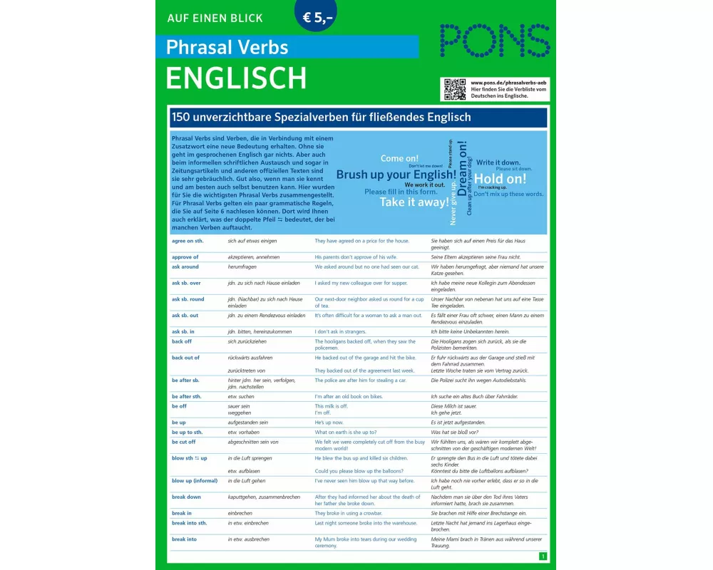 PONS Phrasal Verbs auf einen Blick Englisch