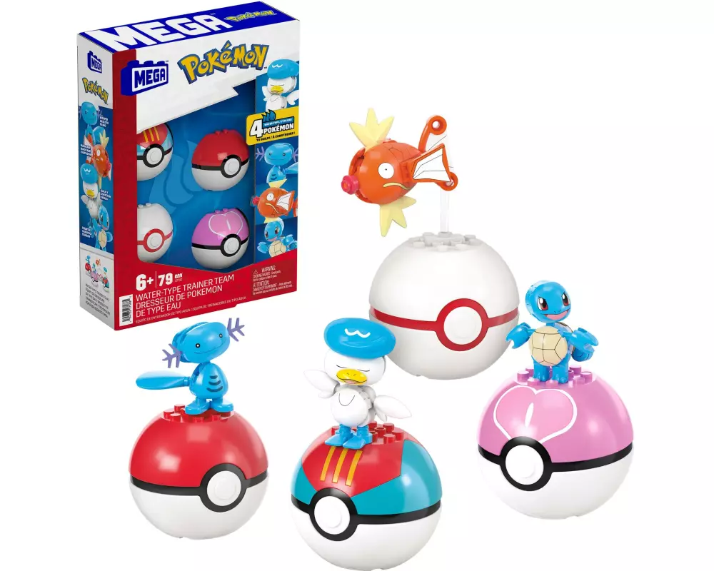 Mega Construx Pokémon 4 Wasser-Typ Pokémon Sets