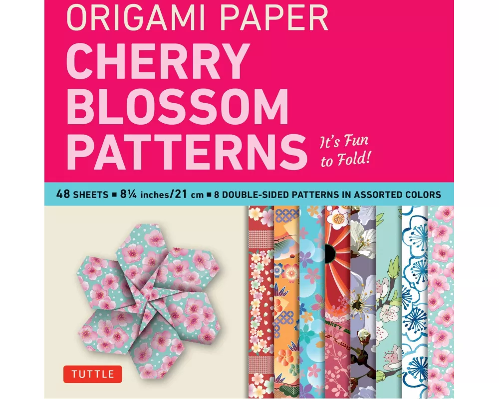 Origami Paper- Cherry Blossom Patterns Large 8 1/4" 48 sh