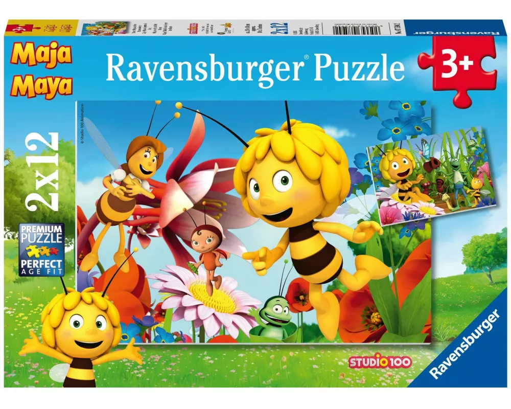 Kinderpuzzle 2x12 Teile - Biene Maja auf der Blumenwiese