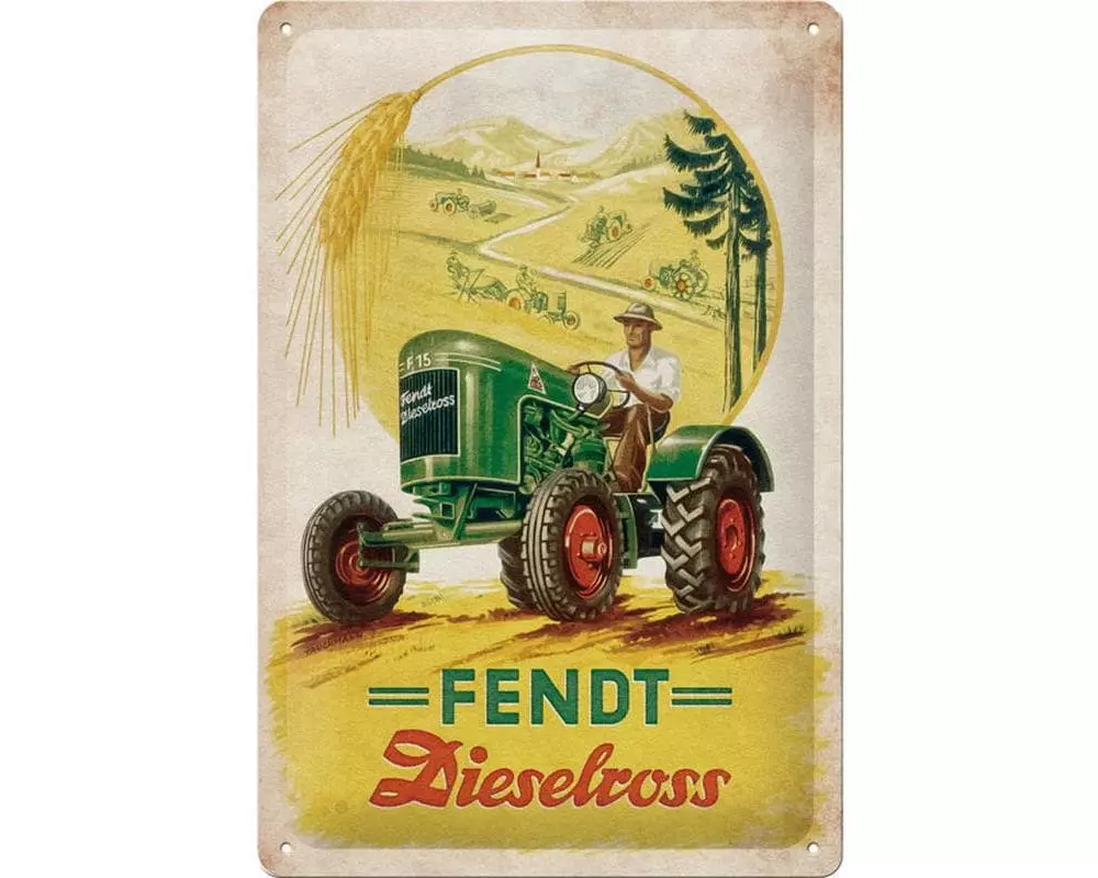 Nostalgic Art Schild Fendt Dieselross 20 x 30 cm, Metall