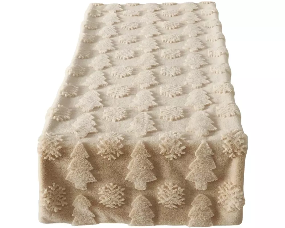 Boltze Tischläufer Naina Textil, 140 x 40 cm, Beige