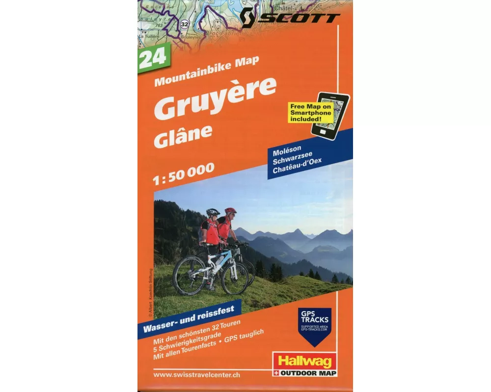 Hallwag Mountainbike-Karte 24 Gruyère 1:50.000