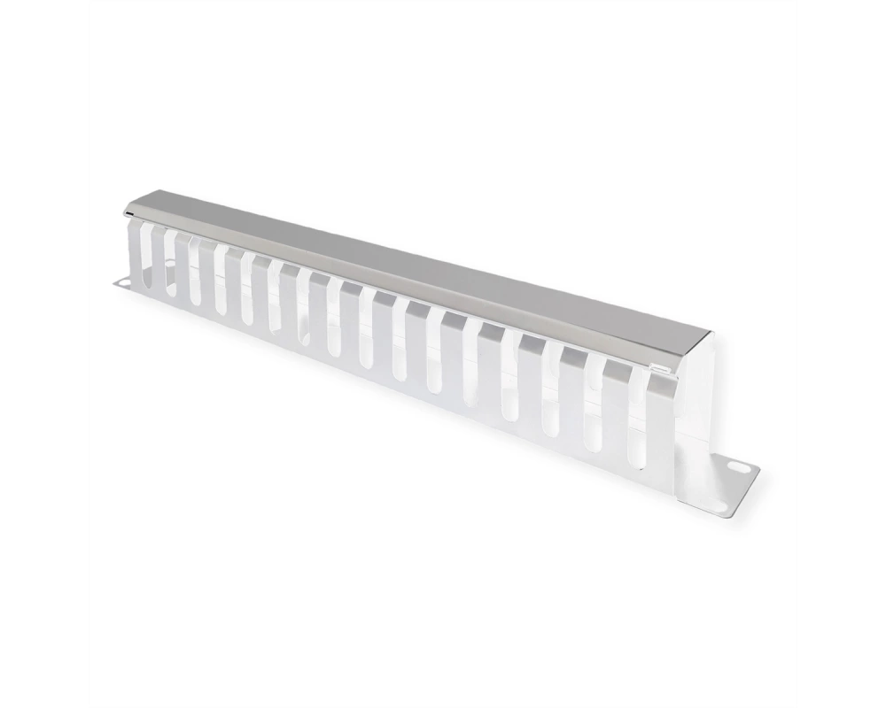 VALUE 19-Zoll-Frontplatte 1 HE mit Rangierkanal 40 x 80 mm, grau
