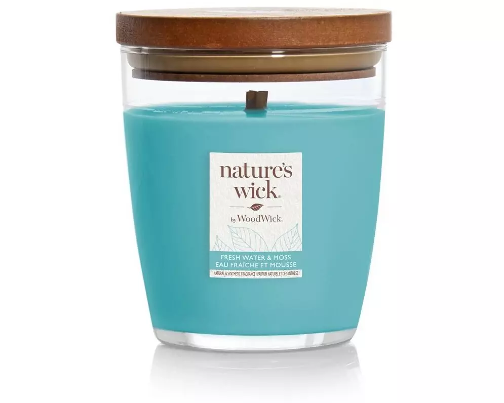 Woodwick Duftkerze Fresh Water & Moss Medium Tumbler
