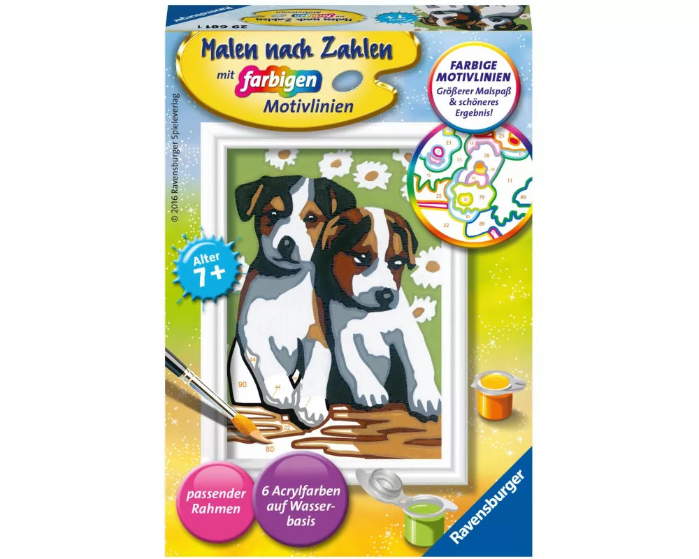 CreArt, Malen nach Zahlen Kinder - Süße Welpen