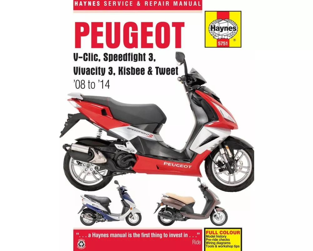 Peugeot V-Clic, Speedfight 3, Vivacity 3, Kisbee & Tweet (08 To 14)