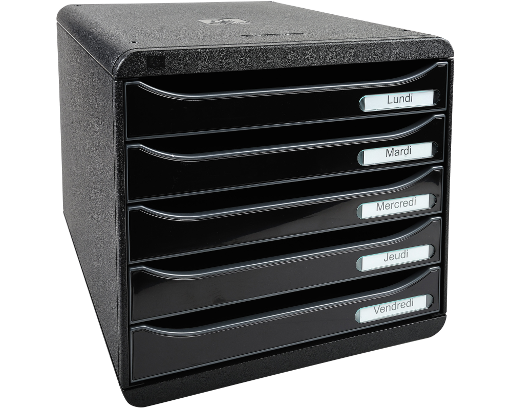 EXACOMPTA Schubladenbox 3097214D BIG-BOX,5 Schubladen,schwarz
