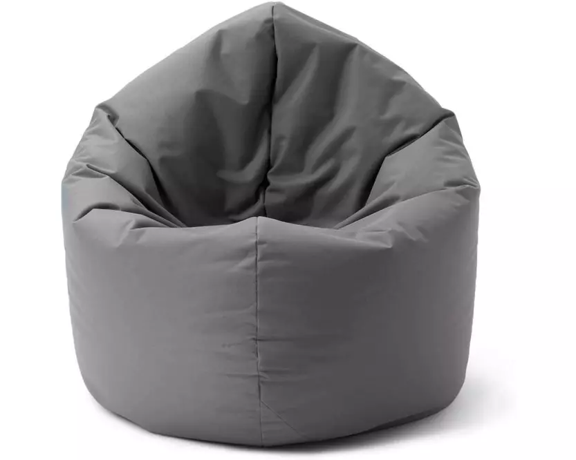 Lumaland Runder Sitzsack 2 in 1, 300 l Polyester (PES), Grau