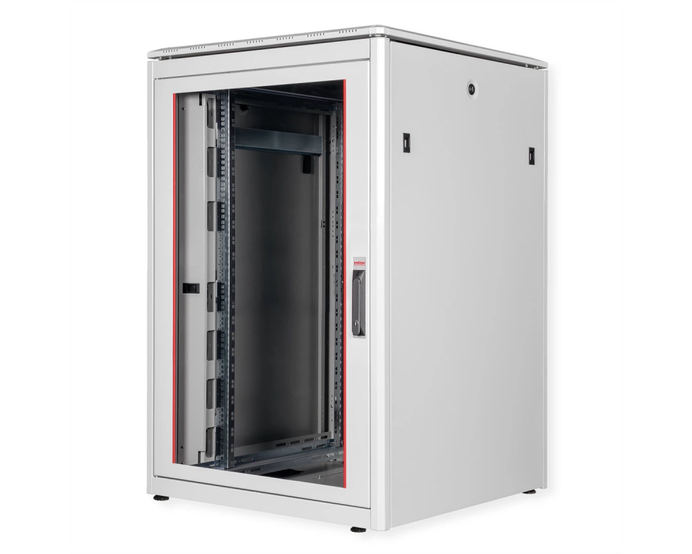 ROLINE 19-Zoll Netzwerkschrank Pro 22 HE, 800x800 BxT Glastür grau