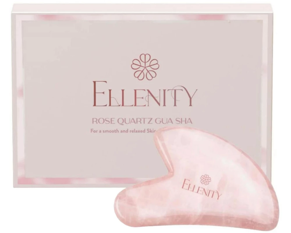 ELLENITY Rosenquarz Gua Sha Rosenquarz Gua Sha Gesichtsmassagegerät