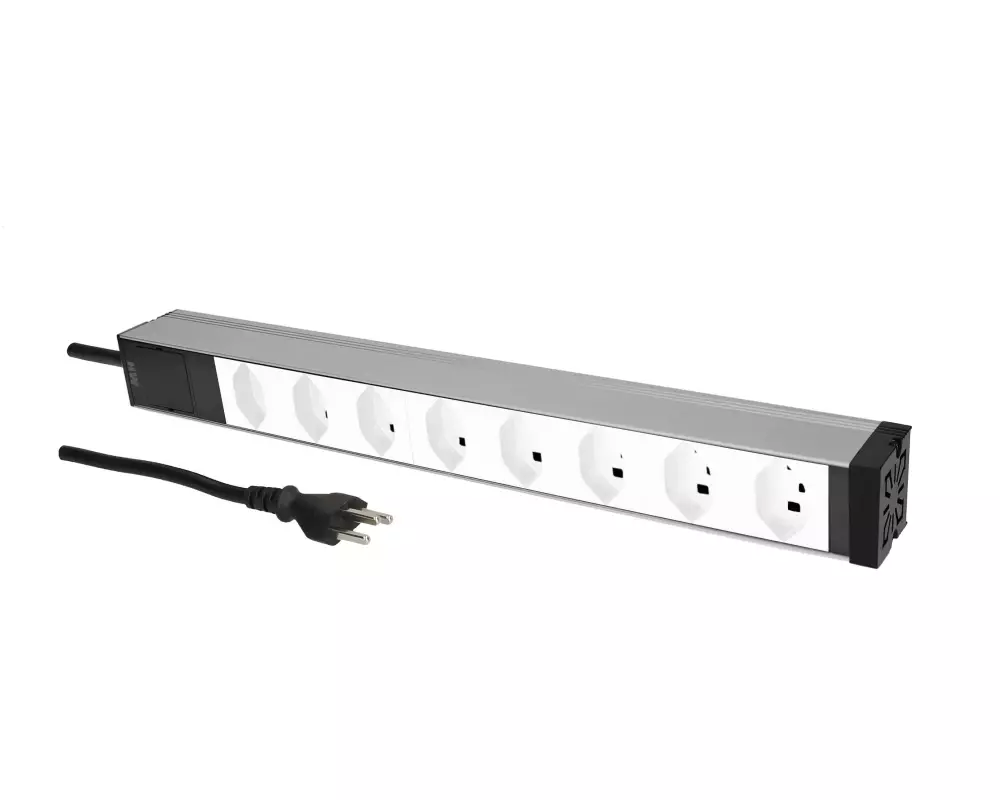 Max Hauri 19" PDU 8x T23, 1HE, Weiss