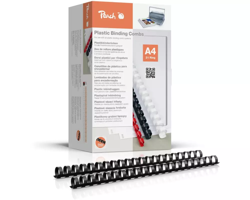 Peach Binderücken 20 mm Schwarz, 100 Stück