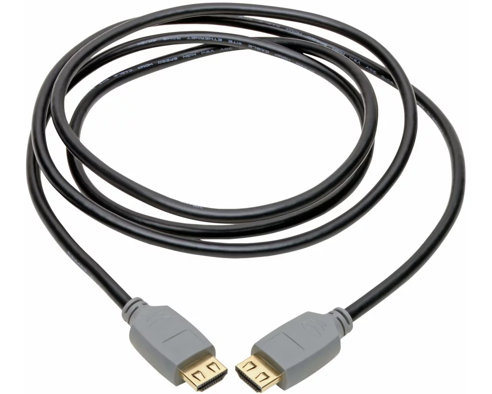 EATON TRIPPLITE 4K HDMI Cable, M/M - 4K, 60Hz, HDR, 4:4:4, Gripping Connectors, Black, 2m