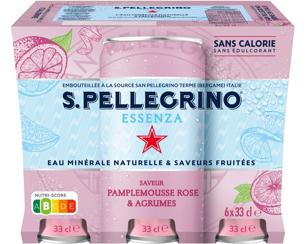 SAN PELLEGRINO Pink Grapefruit-Zitrusfrucht 12602874 Essenza 33 cl, 6 Stk.