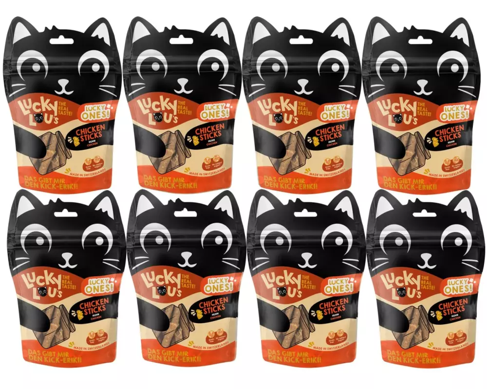 Lucky Lou Katzen-Snack Lucky Ones Sticks Huhn, 8 x 50 g