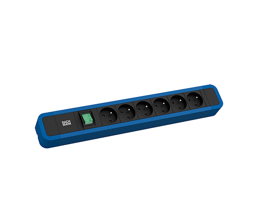 BACHMANN PRIMO 2 6xUTE 1xSchalter 2,0m CEE7/7 RAL5010