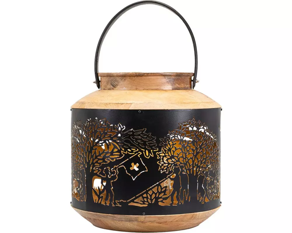 Kadastar Laterne Bergchilbi 37 cm, Braun/Schwarz