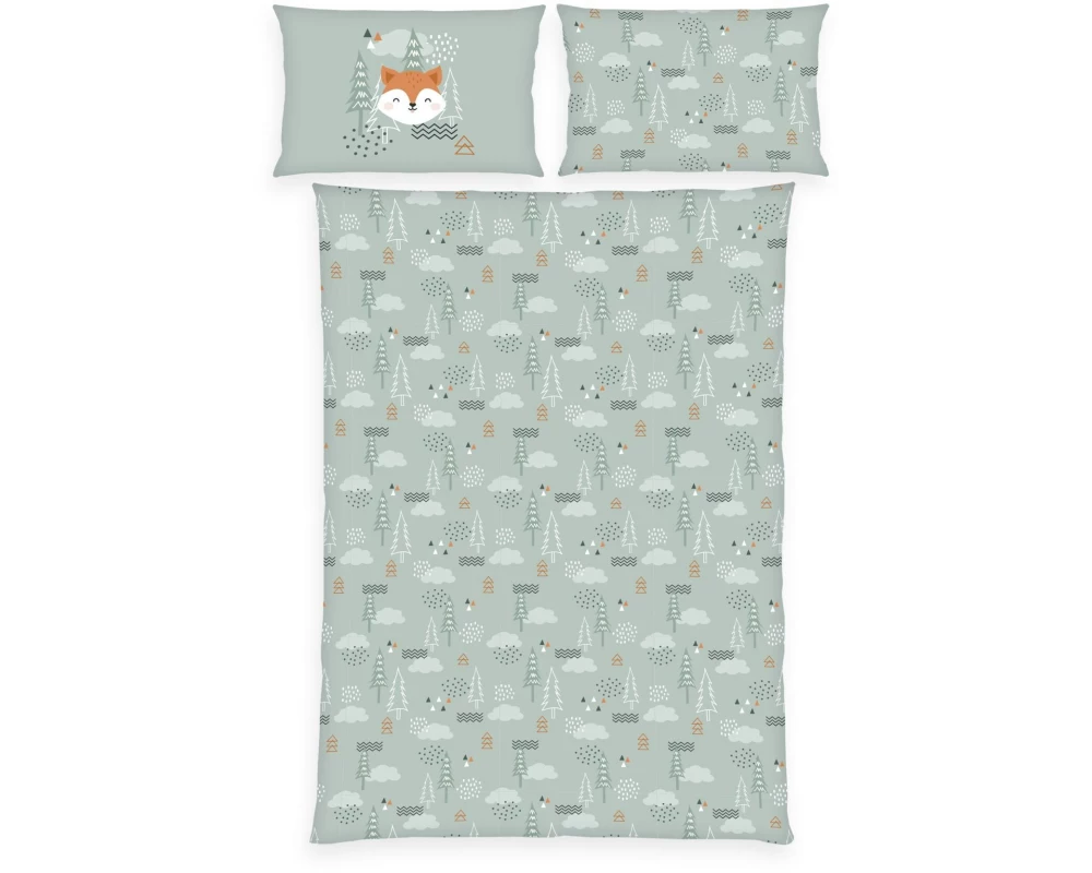 Herding Kinderbettwäsche Nordic Forest 100 x 135 cm + 40 x 60 cm