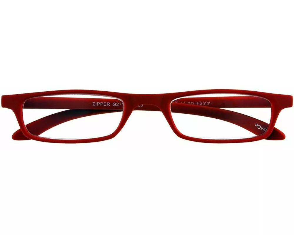 Brille. ZIPPER G27100 rot +3.00 dpt. Kunststoffbrille im Etui