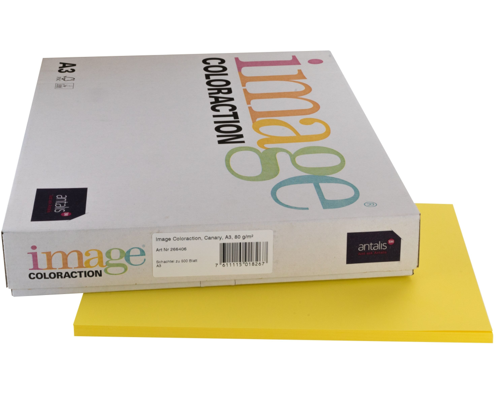 IMAGE COLORACTION Kopierpapier Canary A3 285150 160g, kanariengelb 250 Blatt