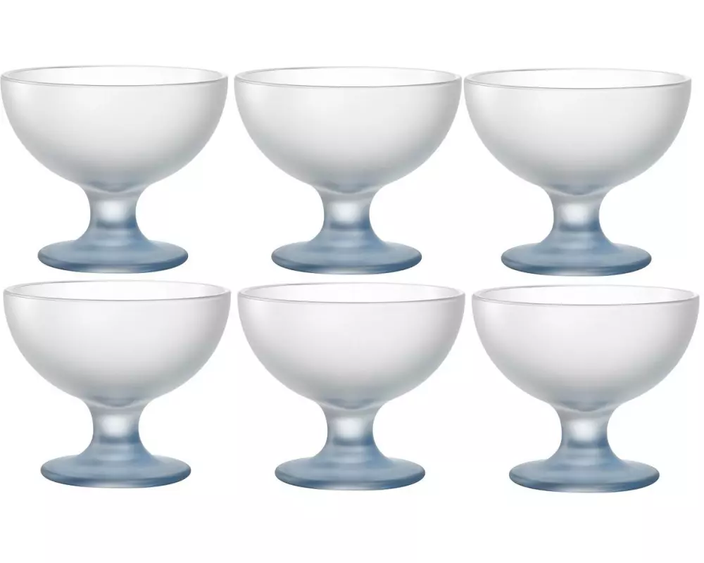 Leonardo Dessert-Schale Salerno 6 Stück, Hellblau/Transparent