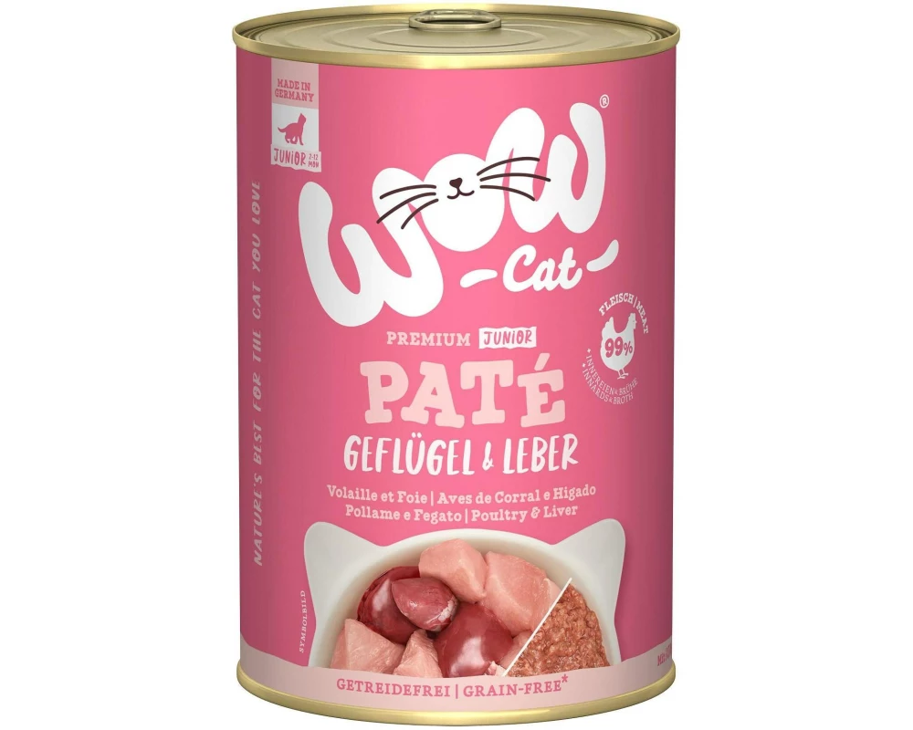 WOW Cat Junior, Geflügel, Leber, 400 g